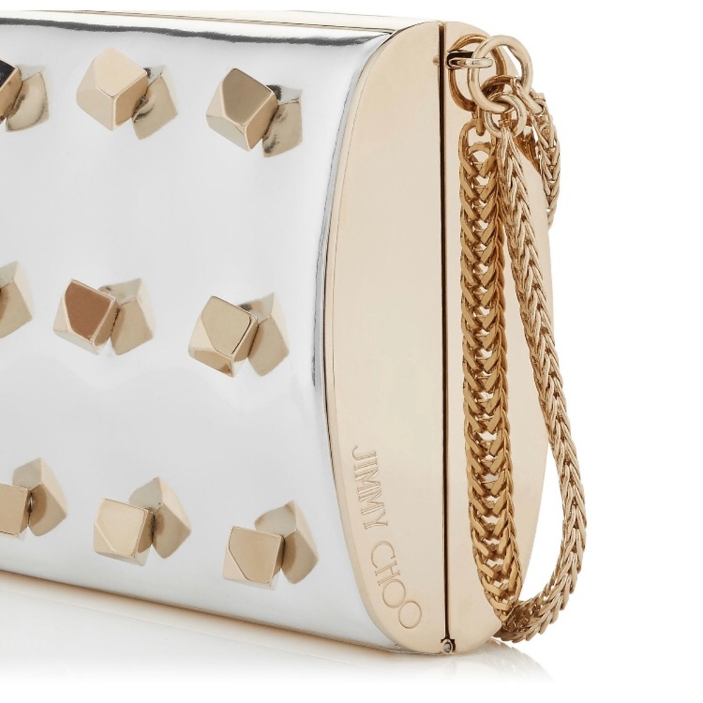 Jimmy Choo Silver Gold Mirror Clutch Bag NWT 🤩